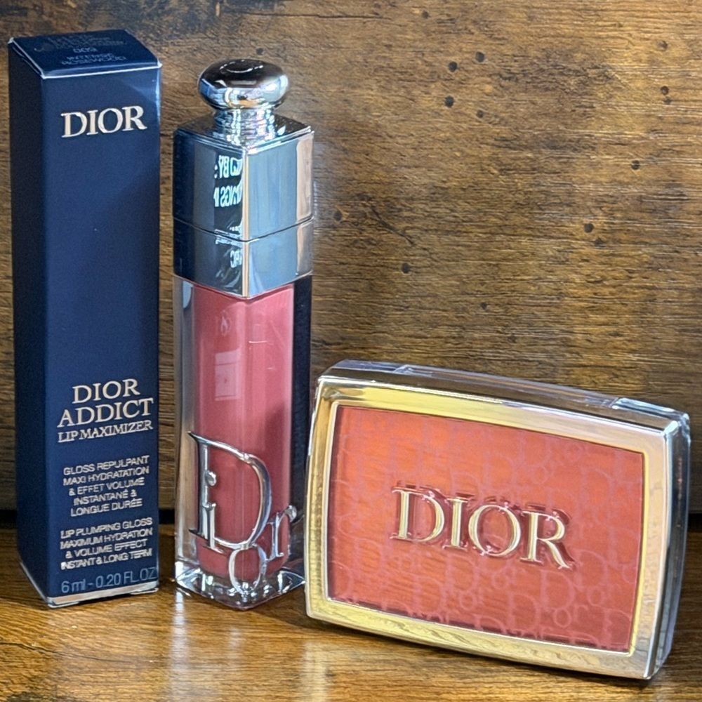 🌹Dior Rosy Glow 012 Rosewood +Dior Addict Lip Maximizer 009 Intense Rosewood-NE - Picture 4 of 14